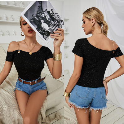 Sexy Aufhänger Damen Camisole Weste Schmuck Hoch Niedrige Schultern Casual Baumwolltop