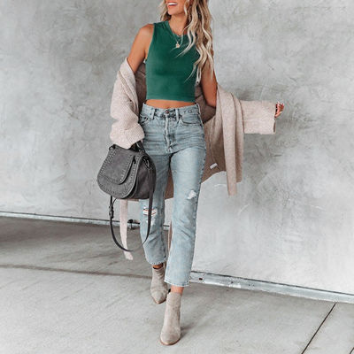 Ausgezeichnetes Tank Top ohne Ärmel für Frauen Stilvolle Farbschleife