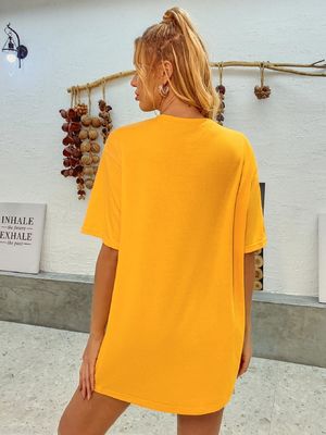 Stylische, komfortable T-Shirts mit Dekal, Frauen, locker, Baumwoll-Tanktops, fünf Viertel Ärmel