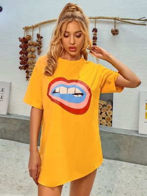 Stylische, komfortable T-Shirts mit Dekal, Frauen, locker, Baumwoll-Tanktops, fünf Viertel Ärmel