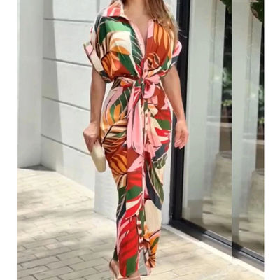 Kurzärmelig Floral Print Kleider Mode Damenkleid Komfortabel Casual Sexy Slim Fit