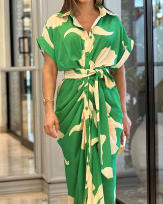Kurzärmelig Floral Print Kleider Mode Damenkleid Komfortabel Casual Sexy Slim Fit