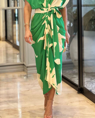 Kurzärmelig Floral Print Kleider Mode Damenkleid Komfortabel Casual Sexy Slim Fit