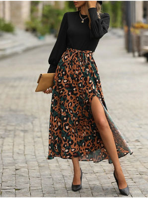 DAMEN'S Stylische Blumen-Drucke Kleider mit langen Ärmeln