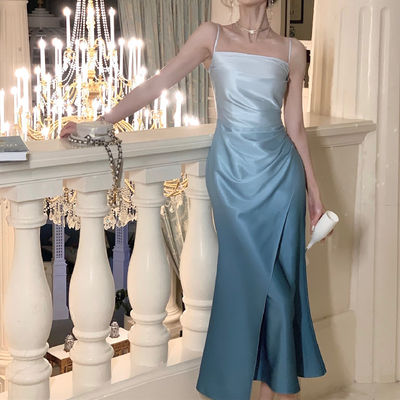 Satin Gradient Slip Kleid Abendkleid Charmant Schlankheitsformelle Kleider