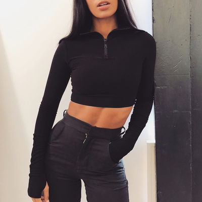 Mode sexy Sport Outfits Langärme Crop sexy Trainingsausrüstung Hoodie Shorts