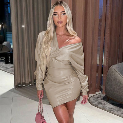 Sexy Ein-Schulter-Kleidung Schlankheits-Pflaster-Hals Ein-Hals-Kleid
