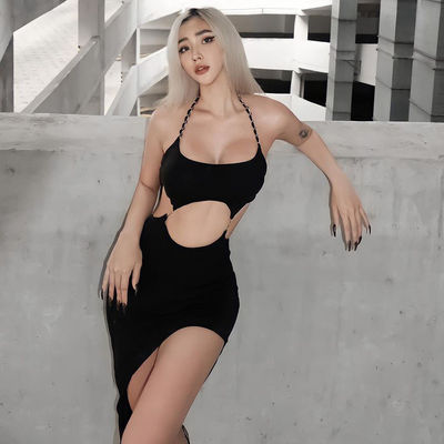 Schnitt Halter Hals Kleid stilvoll sexy rückgratlos Schnitt Halter Kleid schlank