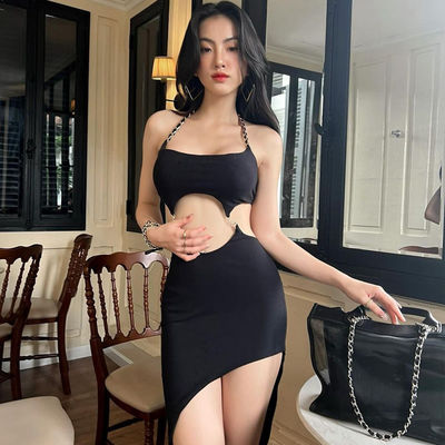 Schnitt Halter Hals Kleid stilvoll sexy rückgratlos Schnitt Halter Kleid schlank