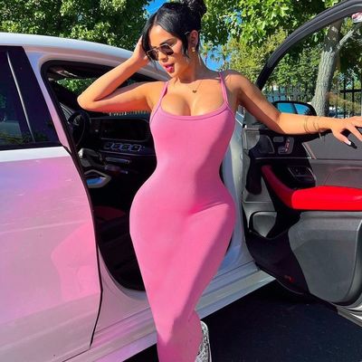 Frühling Sommer Neue Mode Sexy Rückenlos Schlanker Solid Farbe Halter Kleid kann in jeder Farbe angepasst werden