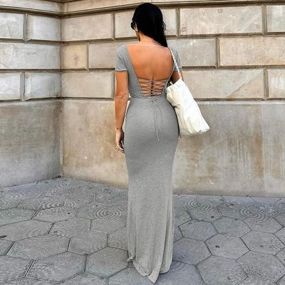 Frühling Sommer Custom Neue Mode Sexy Halter Kurzärme Kleid