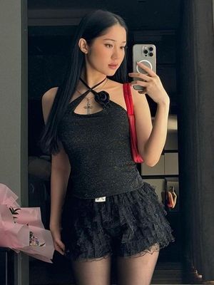 Neue Mode sexy Gewürze gestickte Spitze Halter schlanke Taille feste Farbe Weste