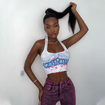 Neue Damenweste mit Schriftdruck