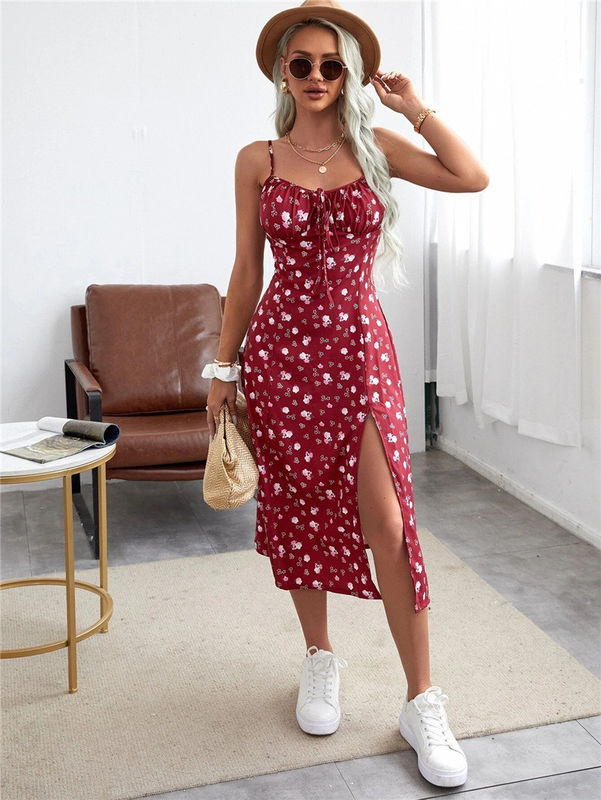 Multikolorige elegante Blumenkleider Pendler Blumenkleider für Damen