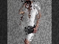 Mode, hohl, sexy, schlank, hüftgewandt, kurzarmiges Kleid.